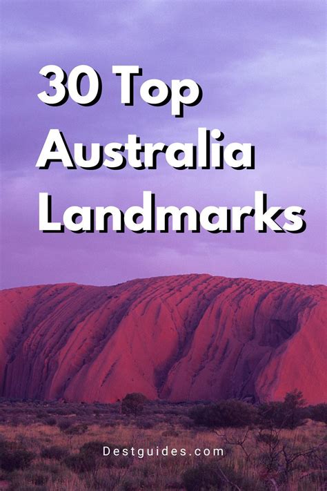 the top australia landmarks with text overlay that reads, 30 top australia landmarks