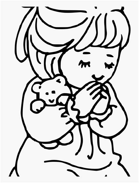 Child Praying Coloring Page