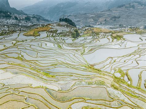 Aerial Photography Of Yuanyang Terraces Background And Picture For Free ...