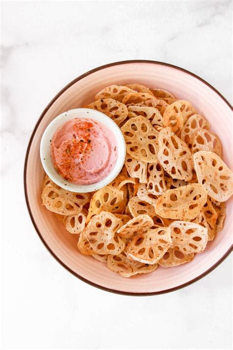 Crispy Lotus Root Chips (oil-free, vegan, gluten-free) - Veggiekins Blog