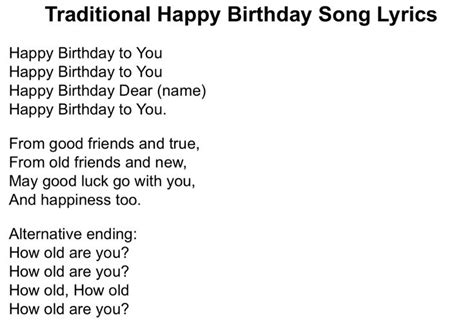 Happy Birthday Song Lyrics and Birthday Card Ideas