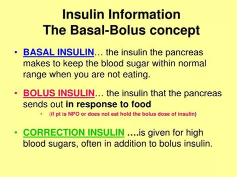 PPT - Insulin Information The Basal-Bolus concept PowerPoint ...