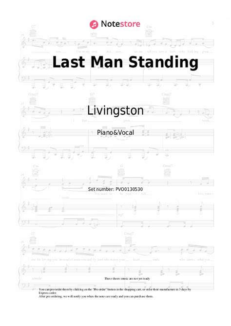 Last Man Standing piano sheet music and voice Livingston in Note-Store ...