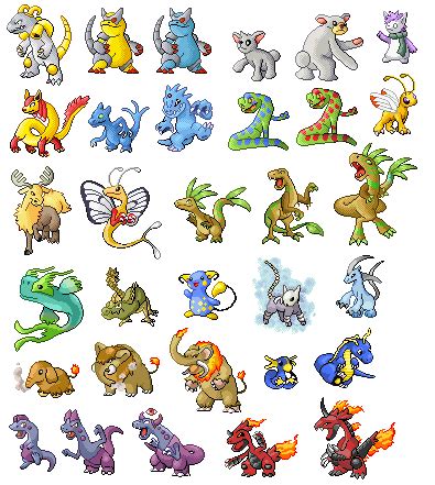 A bunch of my fakemon sprites by TempusDominus on DeviantArt