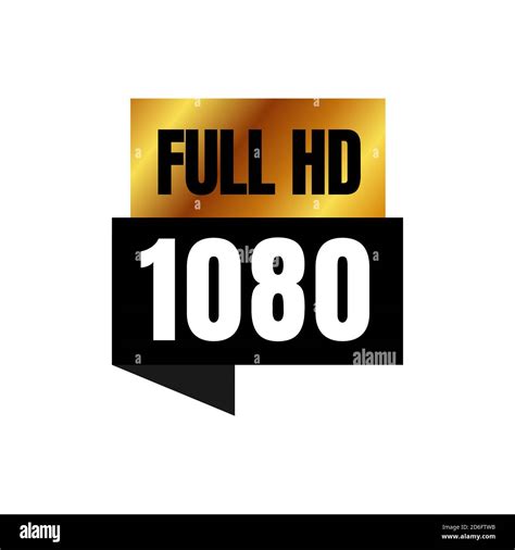 full HD logo symbol 1080p sign mark Full High definition resolution icon vector Stock Vector ...