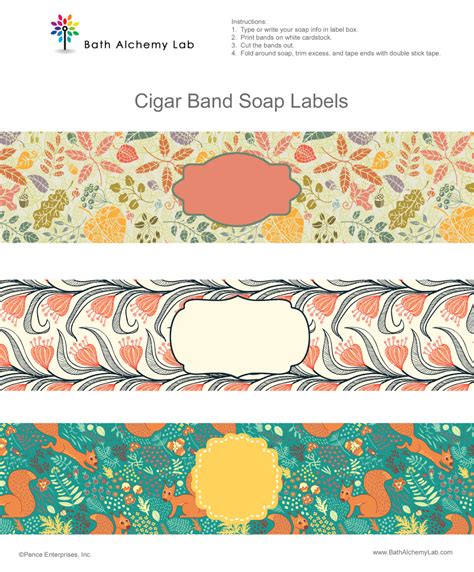 Free Soap Cigar Band Label Wrappers Fall Designs | Handmade soap ...