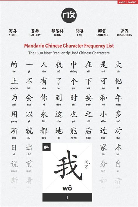 anotherlanguageblog: “1500 most frequent Chinese Characters. Link below. http://mandarinposter ...