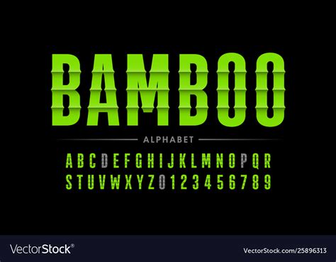 Bamboo style font Royalty Free Vector Image - VectorStock