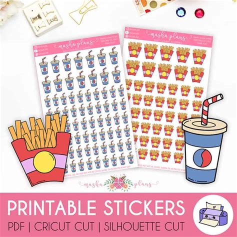 Junk Food Printable Stickers | Masha Plans