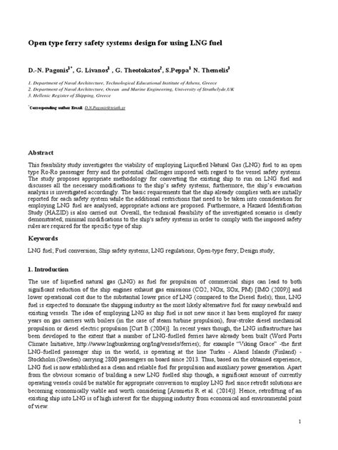 Double Wall Pipe Ventilation System Ferry Safety Systems Design For Using LNG Fuel | Download ...