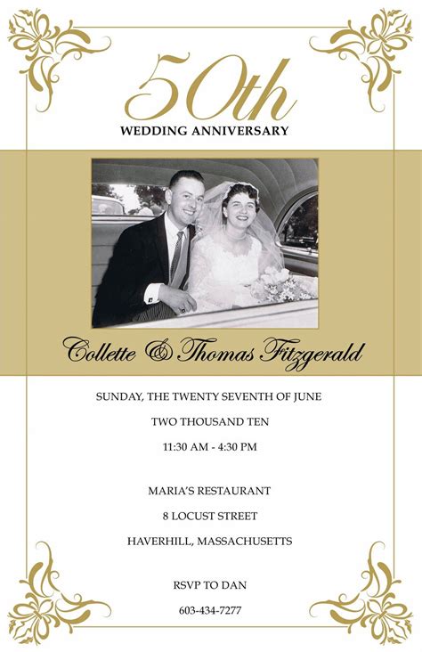 50Th Wedding Anniversary - 13 50th Wedding Anniversary Invitations, Golden Wedding Anniversary ...