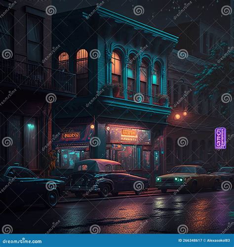 Night in Street. Neon Signs Stock Illustration - Illustration of asian ...