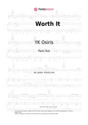 YK Osiris - Worth It piano sheet music in Note-Store.com | Piano&Vocal SKU PVO0011265