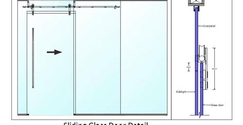 Autocad drawing of Glass sliding door detail. Drawing accommodates ...