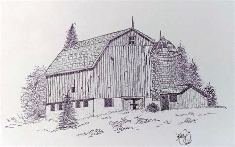 Black White Barn Silo Painting by Gods Palette Artist Kelly - Fine Art America