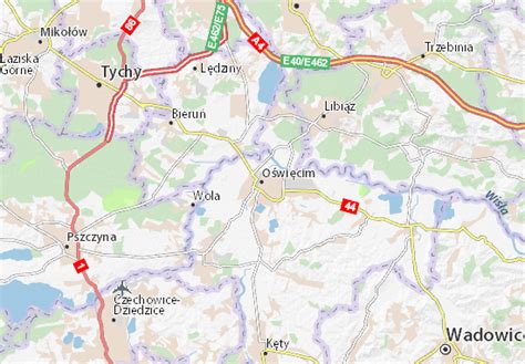 Map of Oświęcim - Michelin Oświęcim map - ViaMichelin