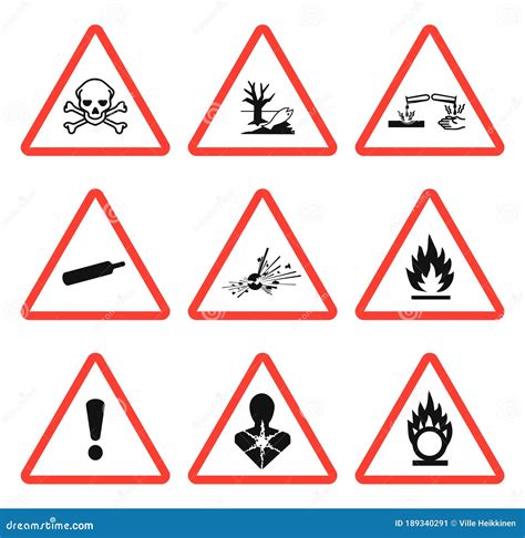 GHS Pictogram Hazard Sign Set. Isolated On White Background. Dangerous ...