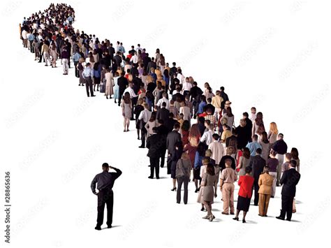 long queue of people, back view Stock Illustration | Adobe Stock