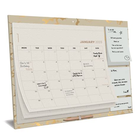 Buy String & Space Large Calendar 2023 – Gold Magnetic Calendar with Sticky Notes, Wall Calendar ...