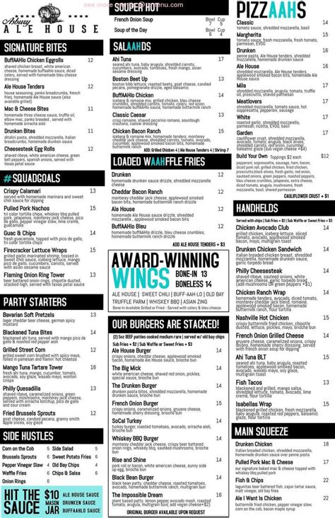 Menu at Asbury Ale House pub & bar, Asbury Park