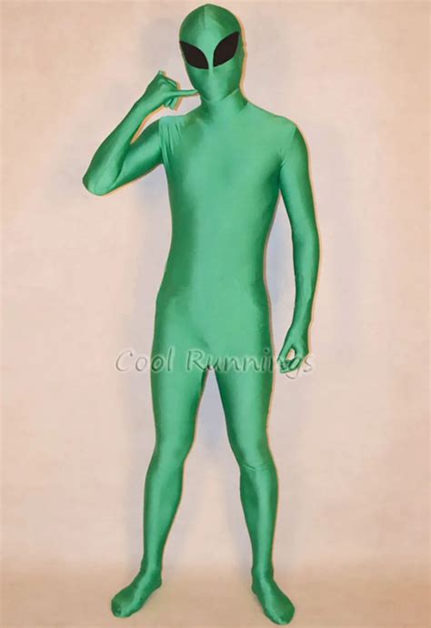 Green Alien Full Body Suit Spandex Zentai Bodysuit Stage Performance ...