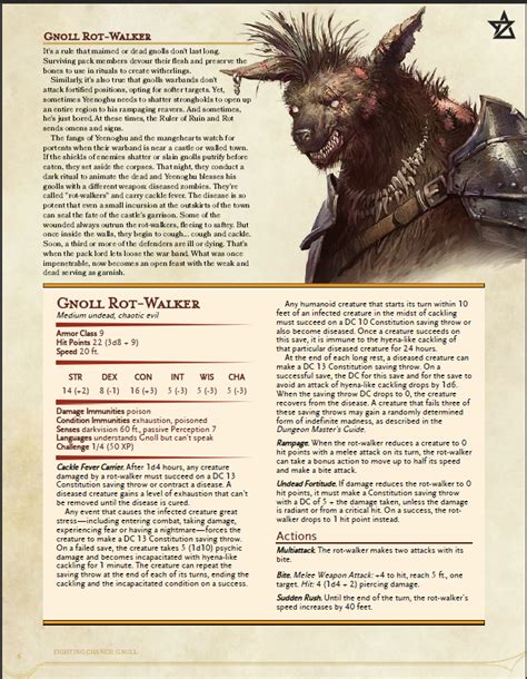 Gnoll Rot-Walker CR 1/4 | Dungeons and dragons homebrew, D&d dungeons and dragons, Dnd monsters