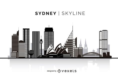 Sydney Silhouette Skyline - Vector Download