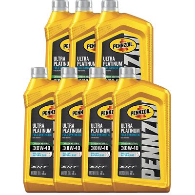 7 x 0,946 L (7 QUARTS) PENNZOIL ULTRA PLATINE 0W-40 SRT/JEEP/CHRYSLER/DODGE/TRX | eBay