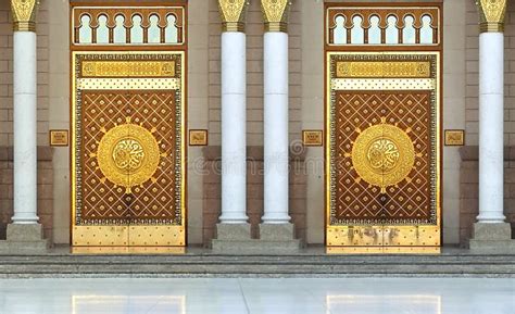 One of the Doors at Masjid Nabawi in Medina, Saudi Stock Image - Image ...