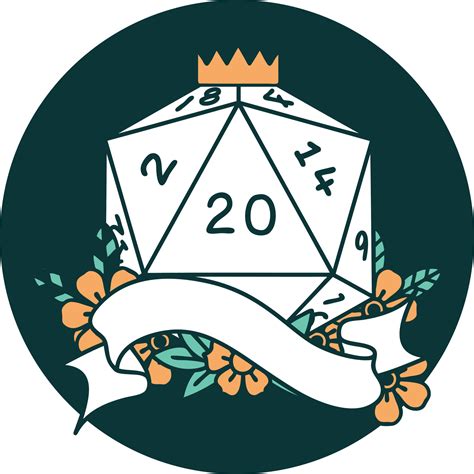 icon of natural twenty D20 dice roll 12100734 Vector Art at Vecteezy