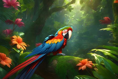 Parrot Wallpaper Graphic by Craftable · Creative Fabrica