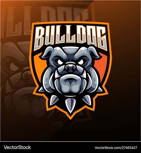 Bulldog head esport mascot logo Royalty Free Vector Image