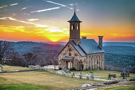 Chapel of the Ozarks Top of the Rock Sunset Photograph by Gregory Ballos - Pixels