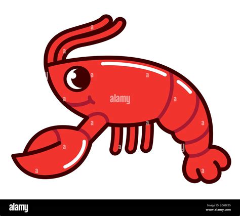 Cute cartoon lobster drawing. Funny red crawfish character. Vector clip ...