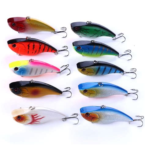 zanlure 10pcs/set 7.5cm 18g plastic jigs wobblers baits vib fishing lure artificial hard baits ...