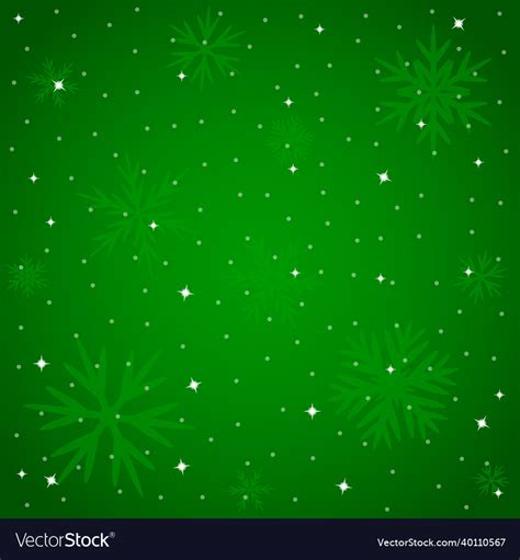 Christmas green background with snowflakes Vector Image