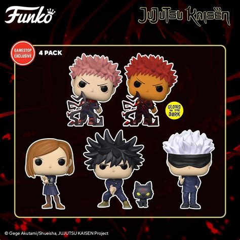 A multipack of 4 POP of Jujutsu Kaisen | POP! Figures