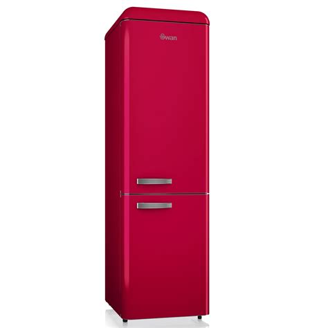 Swan Retro Red Slimline Fridge Freezer