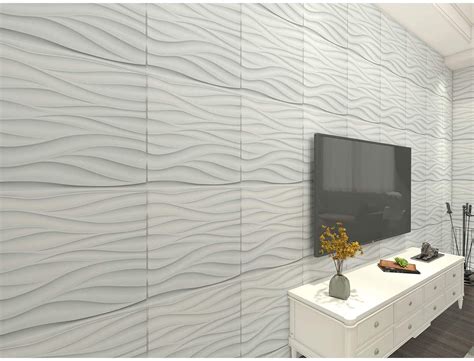 Pack of 12 Wave Pattern Wall Panels 3D Textured Wall Tiles 32.29 Sq.Ft(3 m²)