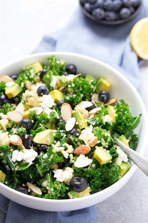 Kale Superfood Salad with Quinoa and Blueberries - Kristine's Kitchen