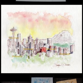 Seattle Skyline Watercolor at GetDrawings | Free download