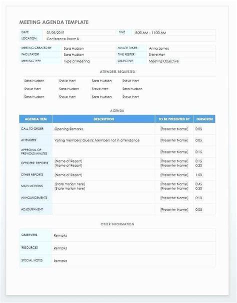 Google Docs Agenda Template