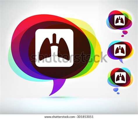 Lungs Xray On Colorful Speech Bubble Stock Vector (Royalty Free ...