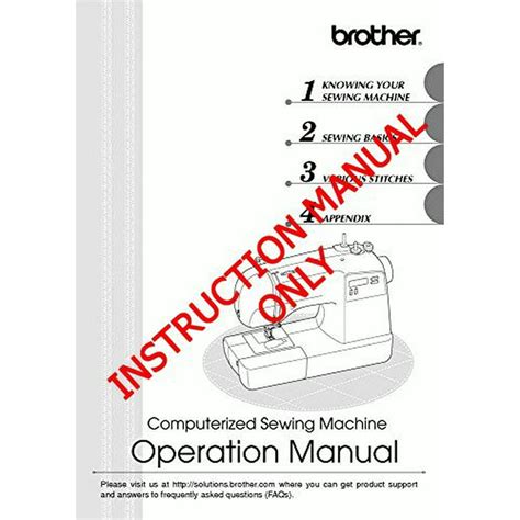 Brother SQ9050 Sewing Machine Owners Instruction Manual - Walmart.com - Walmart.com