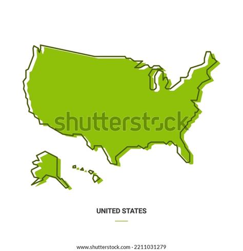 United States Outline Map Green Colour Stock Vector (Royalty Free ...