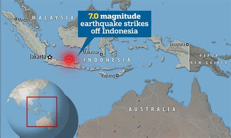 Earthquake of magnitude 7.0 strikes off Indonesia