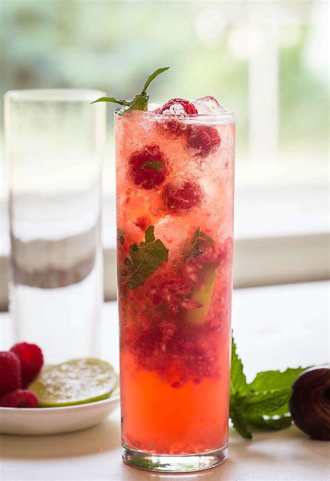 Non Alcoholic Raspberry Mojito | Healthy & Naturally Sweetened