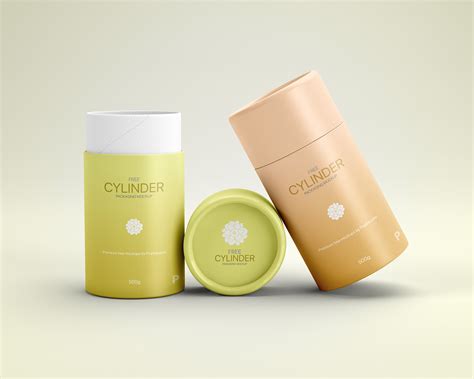 Free Cylinder Packaging Mockup :: Behance