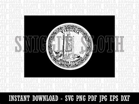 Virginia State Flag Clipart Instant Digital Download SVG EPS | Etsy