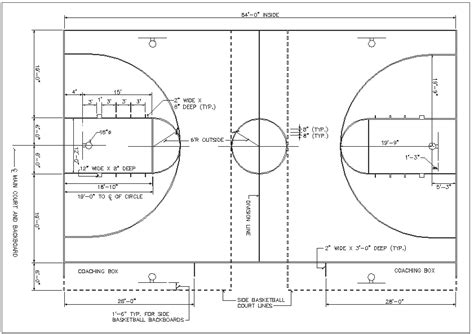 Basketball Ground Plan - Cadbull